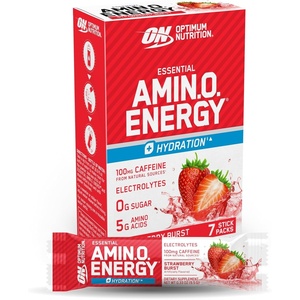 image:imageOptimum Nutrition Amino Energy Hydration Packets OnTheGo Energy Powder Stick Packs Tangerine Wave 25 CountStrawberry