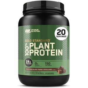 image:imageOptimum Nutrition Gold Standard 100 Plant Based Protein Powder Gluten Free Vegan Protein for Muscle Support and Recovery with Amino Acids  Creamy Vanilla 20 Servings Packaging May VaryRich Chocolate Fudge