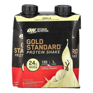 image:imageOptimum Nutrition Gold Standard Protein Shake 24g Protein Ready to Drink Protein Shake Gluten Free Vitamin C for Immune Support Vanilla 11 Fl Oz 12 Count Pack of 1 Packaging May VaryVanilla