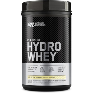image:imageOptimum Nutrition Platinum Hydrowhey Protein Powder 100 Hydrolyzed Whey Protein Isolate Powder Flavor Turbo Chocolate 20 Servings 18 Pounds Packaging May VaryVelocity Vanilla