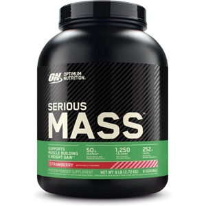 image:imageOptimum Nutrition Serious Mass Weight Gainer Protein Powder Vitamin C and Zinc for Immune Support Vanilla 12 Pound Packaging May VaryStrawberry